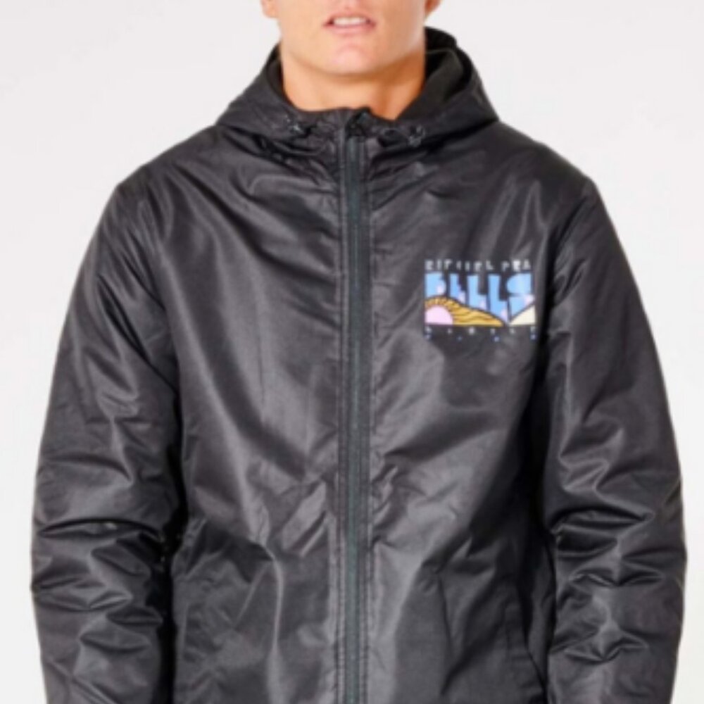 Rip Curl Pro Bells Beach 2022 | Fleece-Lined Windbreaker Jacket Black | Size XL